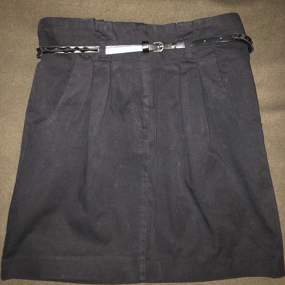 Topshop high waisted pleated belted mini skirt